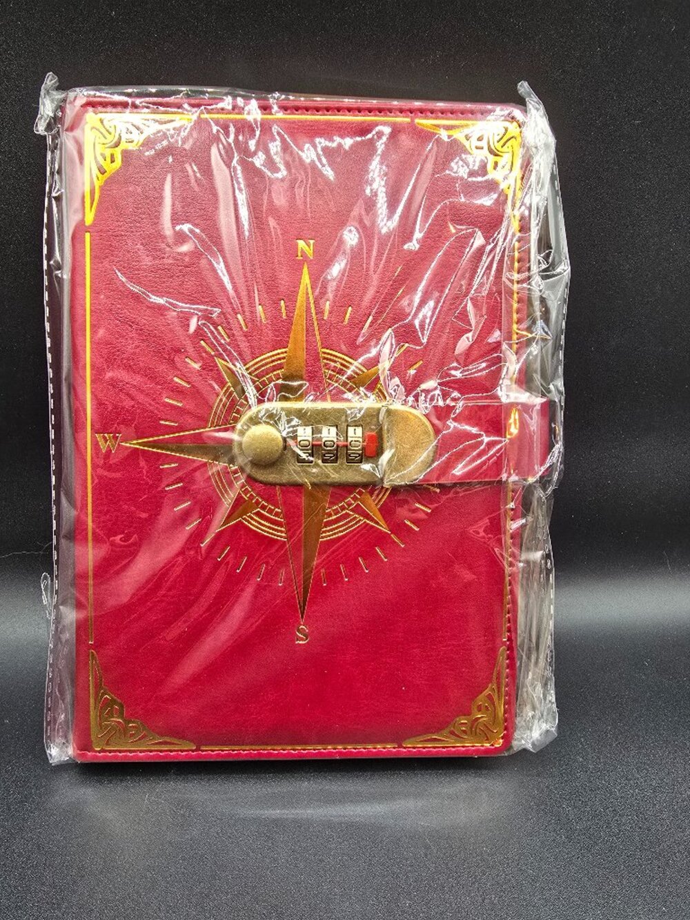 Retro Password Lockable Journal w/ Compass Design – A5 Diary – NIP
